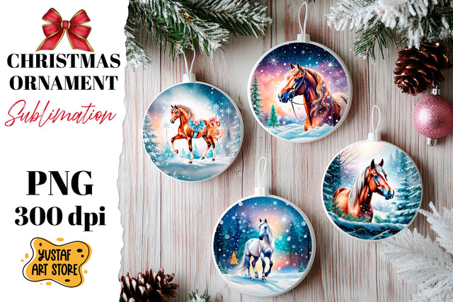 Christmas horse ornament sublimation. Sublimation Yustaf Art Store 