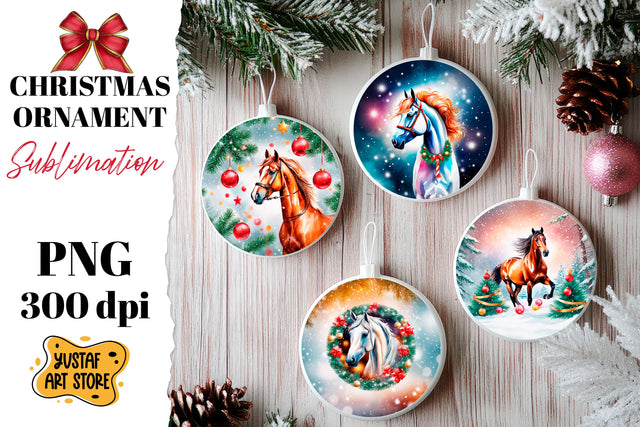 Christmas horse ornament sublimation. Sublimation Yustaf Art Store 