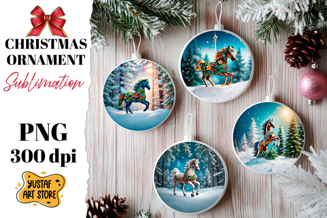 Christmas horse ornament sublimation. Sublimation Yustaf Art Store 