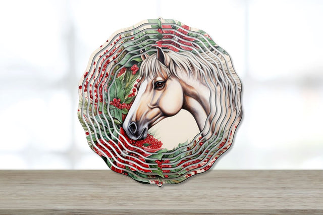 Christmas Horse Painted Wind Spinner Bundle Sublimation Regulrcrative 