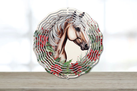 Christmas Horse Painted Wind Spinner Bundle Sublimation Regulrcrative 