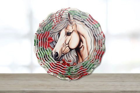 Christmas Horse Painted Wind Spinner Bundle Sublimation Regulrcrative 