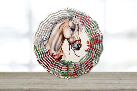Christmas Horse Painted Wind Spinner Bundle Sublimation Regulrcrative 