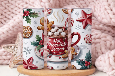 Christmas Hot Chocolate 20oz Tumbler Sublimation DesignSVG 