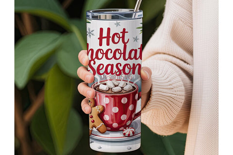 Christmas Hot Chocolate 20oz Tumbler Sublimation DesignSVG 
