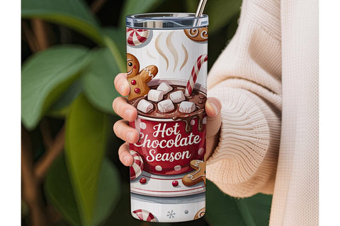 Christmas Hot Chocolate 20oz Tumbler Sublimation DesignSVG 