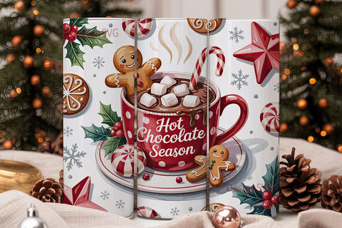 Christmas Hot Chocolate 20oz Tumbler Sublimation DesignSVG 