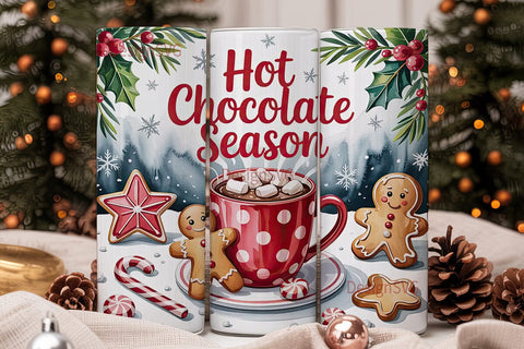 Christmas Hot Chocolate 20oz Tumbler Sublimation DesignSVG 