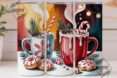 Christmas Hot Chocolate 20oz Tumbler Sublimation sassyprint 