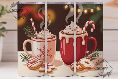 Christmas Hot Chocolate 20oz Tumbler Sublimation sassyprint 
