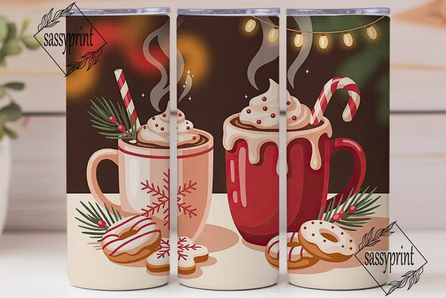 Christmas Hot Chocolate 20oz Tumbler Sublimation sassyprint 