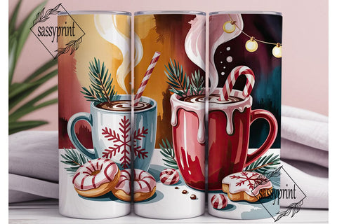 Christmas Hot Chocolate 20oz Tumbler Sublimation sassyprint 