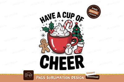 Christmas hot chocolate festive scene whipped Sublimation Designangry 
