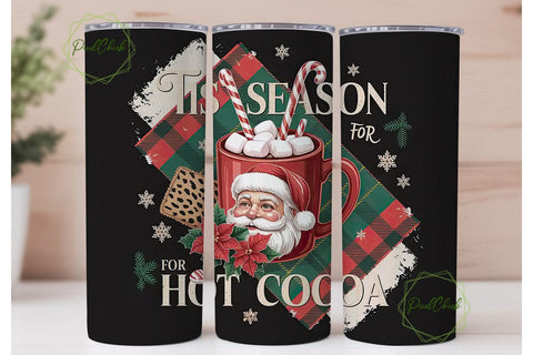 Christmas Hot Cocoa 20oz Tumbler Wrap Sublimation PixelChick 