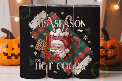 Christmas Hot Cocoa 20oz Tumbler Wrap Sublimation PixelChick 