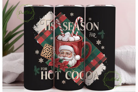 Christmas Hot Cocoa 20oz Tumbler Wrap Sublimation PixelChick 