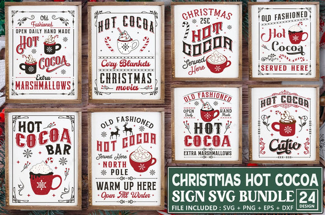Christmas Hot Cocoa Sign SVG Bundle SVG Shetara Begum 
