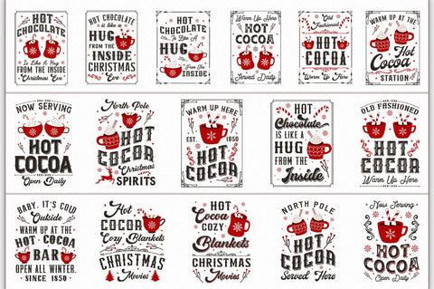 Christmas Hot Cocoa Sign SVG Bundle SVG Shetara Begum 