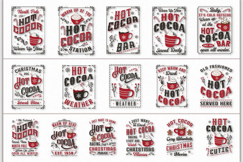 Christmas Hot Cocoa Sign SVG Bundle SVG Shetara Begum 