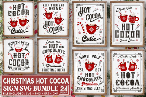 Christmas Hot Cocoa Sign SVG Bundle SVG Shetara Begum 