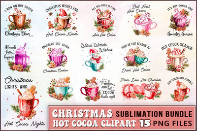 Christmas Hot Cocoa Sublimation Clipart Bundle SVG Shetara Begum 