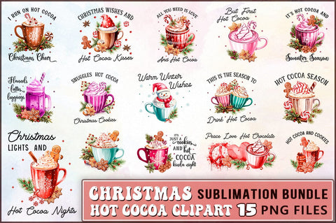 Christmas Hot Cocoa Sublimation Clipart Bundle SVG Shetara Begum 
