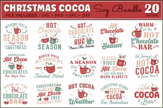 Christmas Hot Cocoa SVG Bundle SVG Shetara Begum 