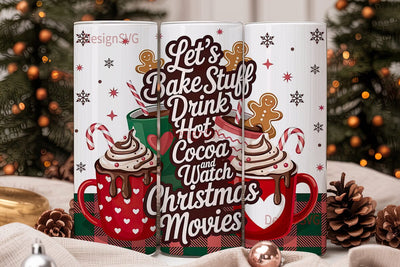 Christmas Hot Cocoa Tumbler Wrap Sublimation DesignSVG 