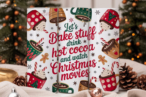 Christmas Hot Cocoa Tumbler Wrap Sublimation DesignSVG 