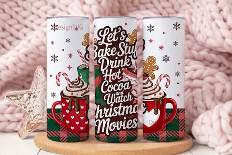 Christmas Hot Cocoa Tumbler Wrap Sublimation DesignSVG 