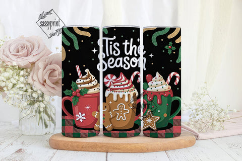 Christmas Hot Cocoa Tumbler Wrap Sublimation sassyprint 