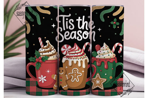 Christmas Hot Cocoa Tumbler Wrap Sublimation sassyprint 