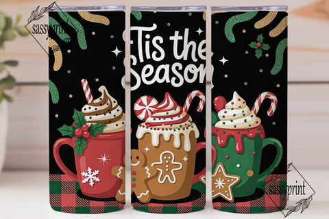 Christmas Hot Cocoa Tumbler Wrap Sublimation sassyprint 