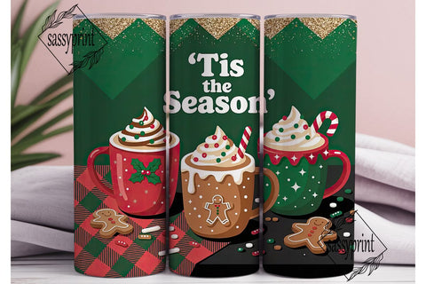 Christmas Hot Cocoa Tumbler Wrap Sublimation sassyprint 