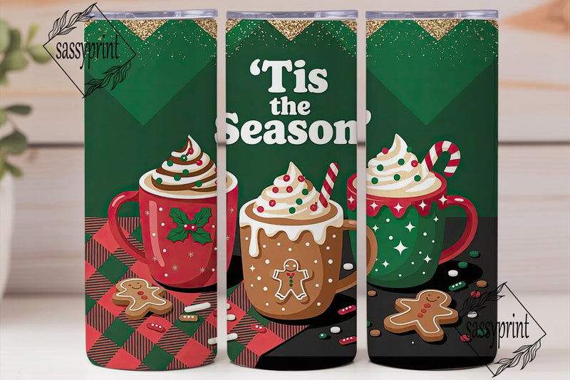 Christmas Hot Cocoa Tumbler Wrap Sublimation sassyprint 