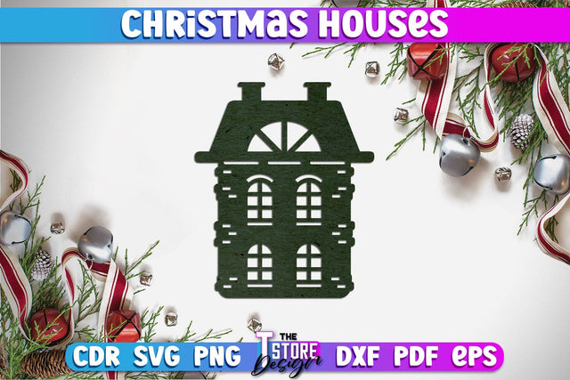 Christmas House | 3D Christmas Ornament | Christmas Gift Idea | CNC File SVG The T Store Design 