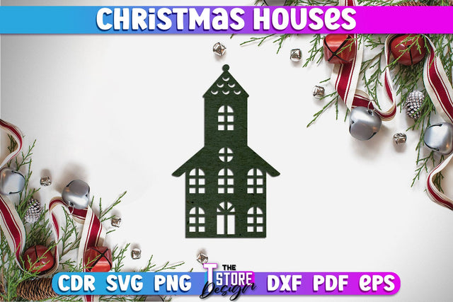 Christmas House | 3D Christmas Ornament | Christmas Gift Idea | CNC File SVG The T Store Design 