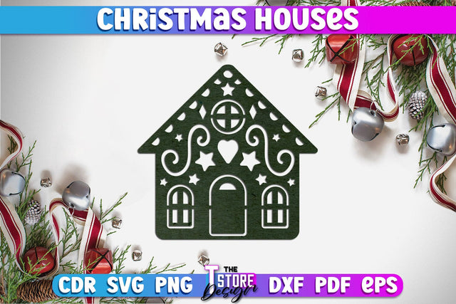 Christmas House | 3D Christmas Ornament | Christmas Gift Idea | CNC File SVG The T Store Design 