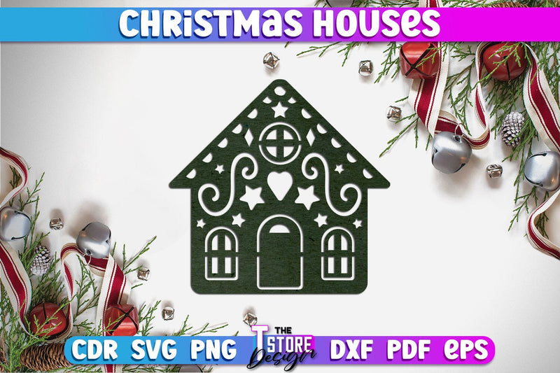 Christmas House | 3D Christmas Ornament | Christmas Gift Idea | CNC File SVG The T Store Design 