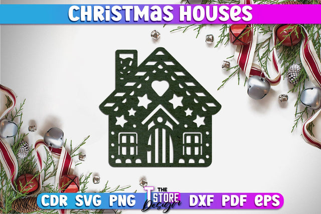 Christmas House | 3D Christmas Ornament | Christmas Gift Idea | CNC File SVG The T Store Design 