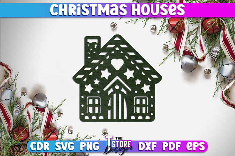 Christmas House | 3D Christmas Ornament | Christmas Gift Idea | CNC File SVG The T Store Design 
