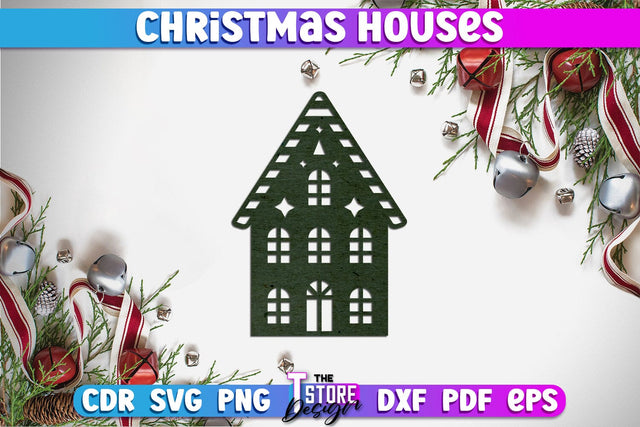 Christmas House | 3D Christmas Ornament | Christmas Gift Idea | CNC File SVG The T Store Design 