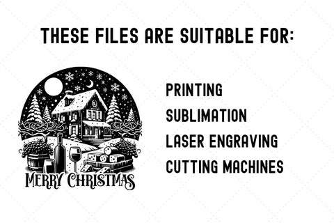 Christmas House Cutting Board SVG DXF PNG JPG SVG CraftySVGStudio 