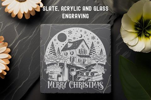 Christmas House Cutting Board SVG DXF PNG JPG SVG CraftySVGStudio 
