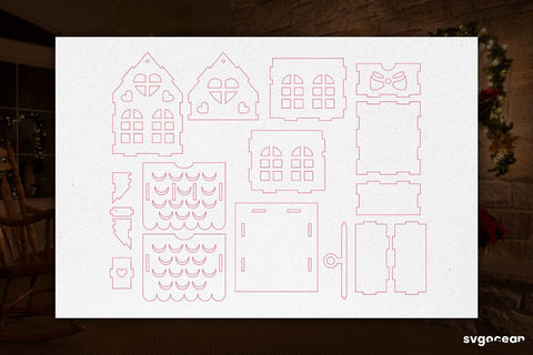 Christmas House Gift Box SVG SVG SvgOcean 