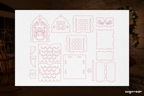 Christmas House Gift Box SVG SVG SvgOcean 