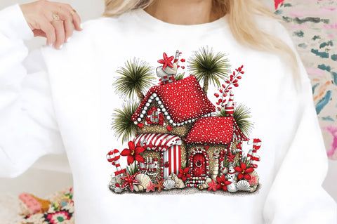 Christmas House House Clipart Sublimation SVGArt 