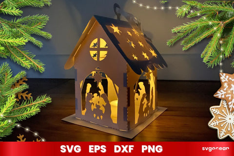 Christmas House Lantern SVG SVG SvgOcean 