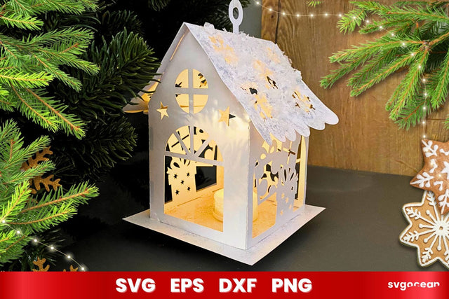 Christmas House Paper Lantern SVG SvgOcean 