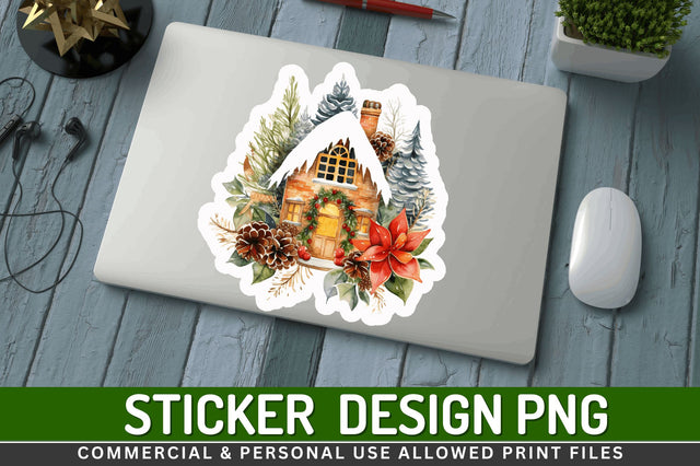 Christmas house Stickers Design Sublimation Regulrcrative 
